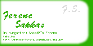 ferenc sapkas business card